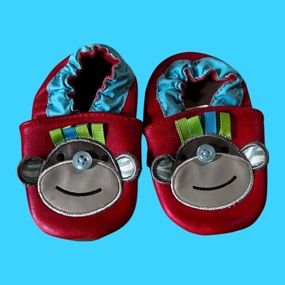 NWOT Mud Pie Monkey Booties Size 6-12 Months - Picture 1 of 3